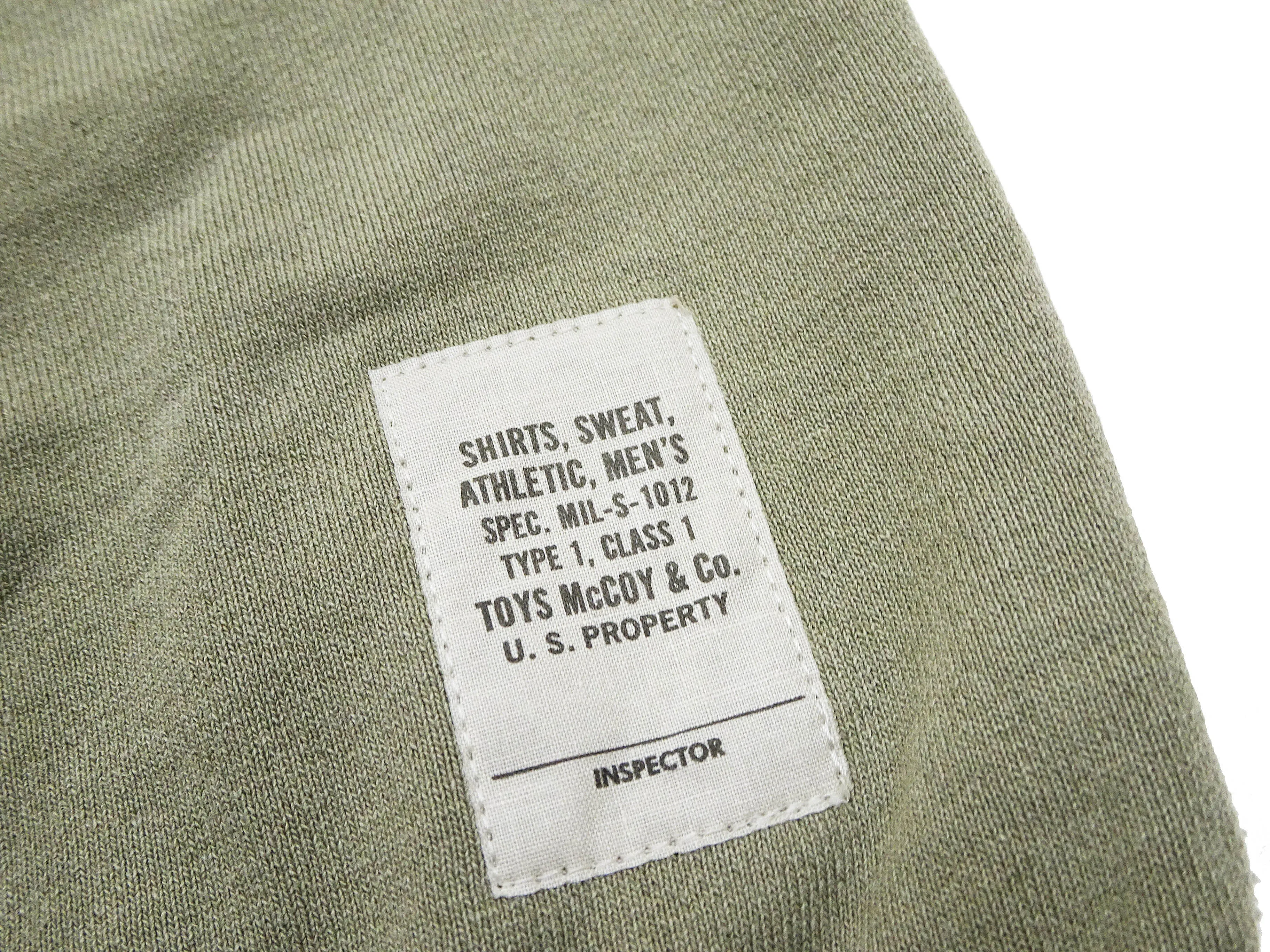 TOYS McCOY Plain Short Sleeve Sweatshirt Men's Solid Color Garment-dyed French Terry Shirt TMC2333 160 Faded-Olive