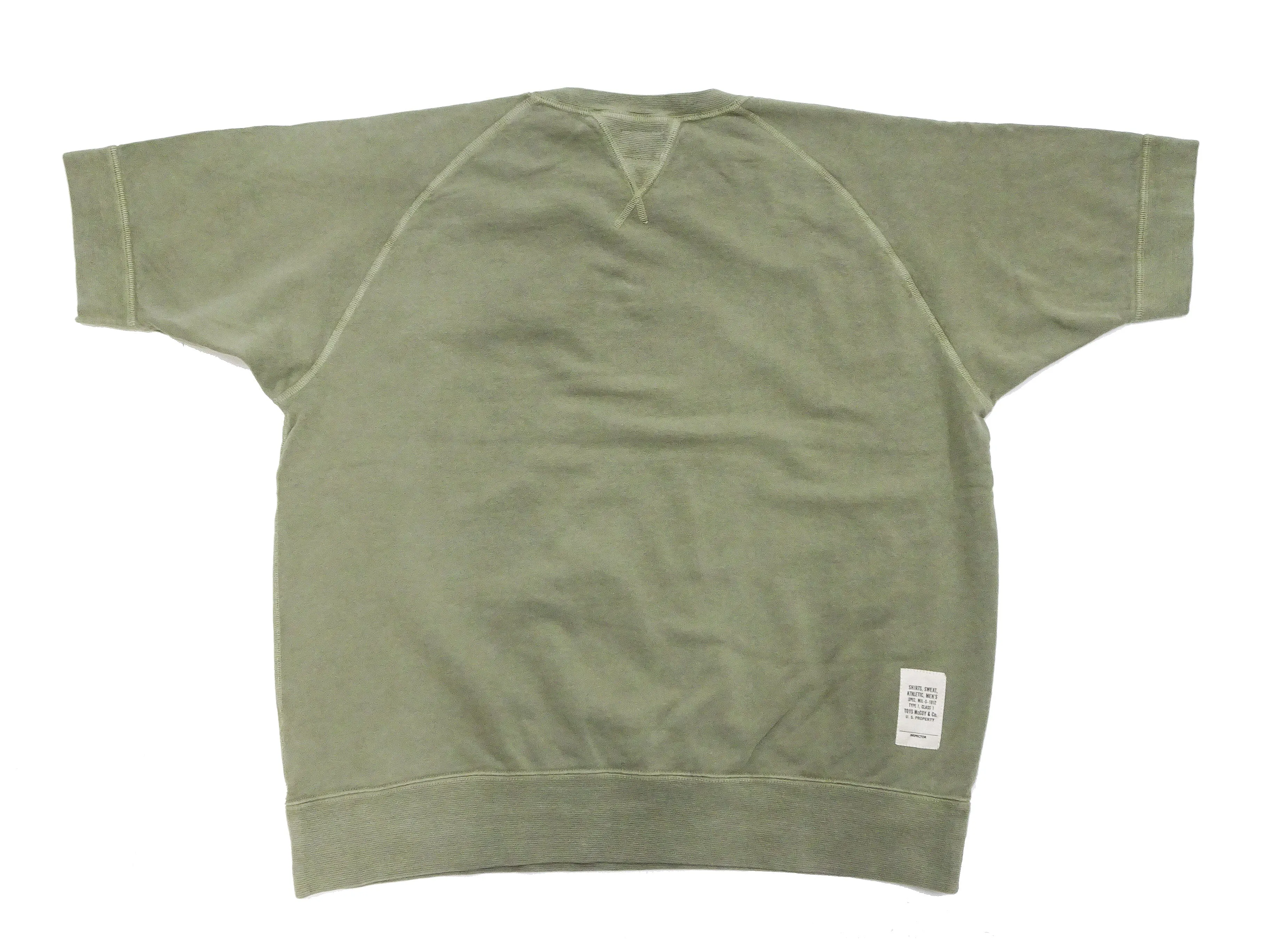 TOYS McCOY Plain Short Sleeve Sweatshirt Men's Solid Color Garment-dyed French Terry Shirt TMC2333 160 Faded-Olive