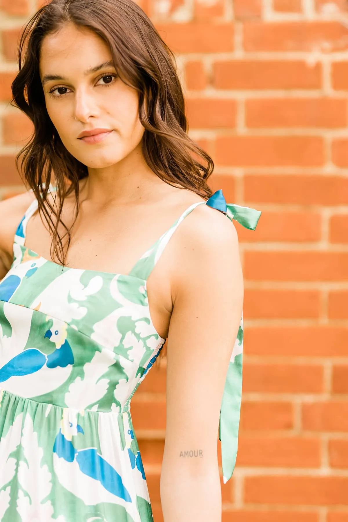 Traffic People Lily Dress - Parot Green