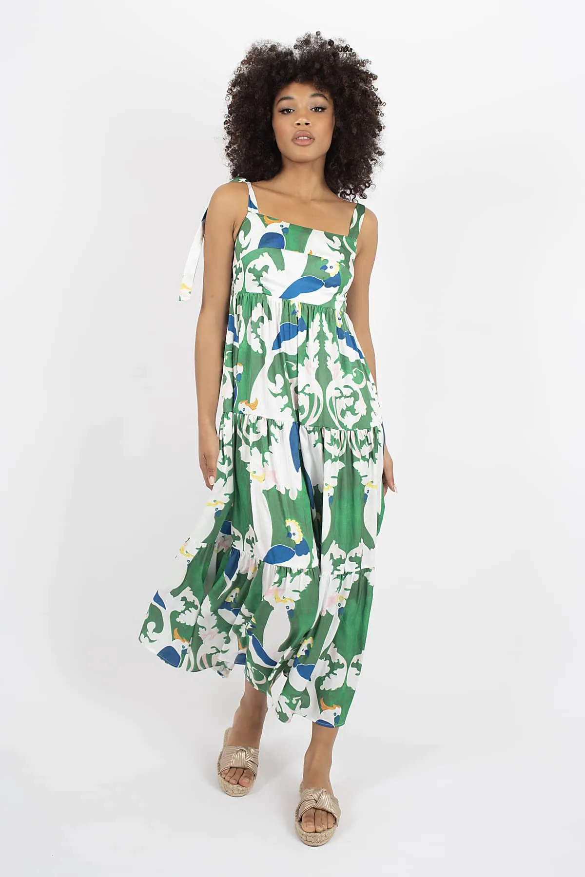Traffic People Lily Dress - Parot Green