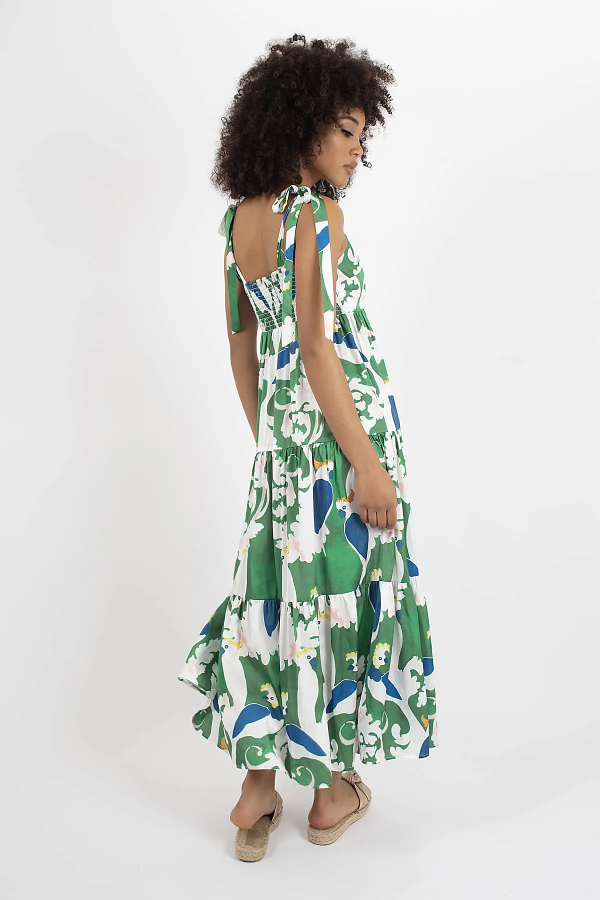 Traffic People Lily Dress - Parot Green