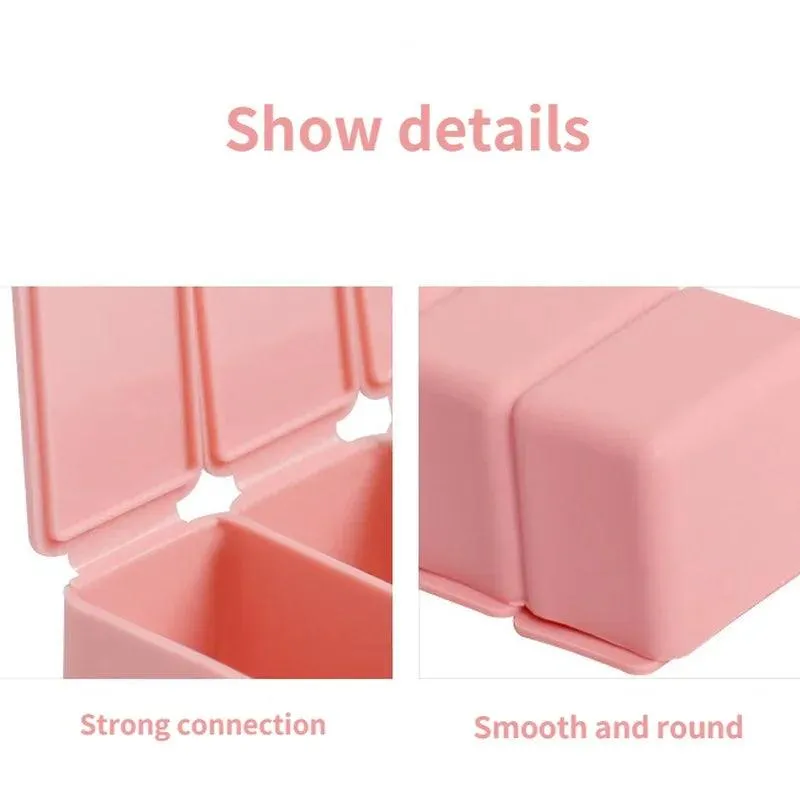 Travel Pill Box with Braille Lettering: Portable Medication Case