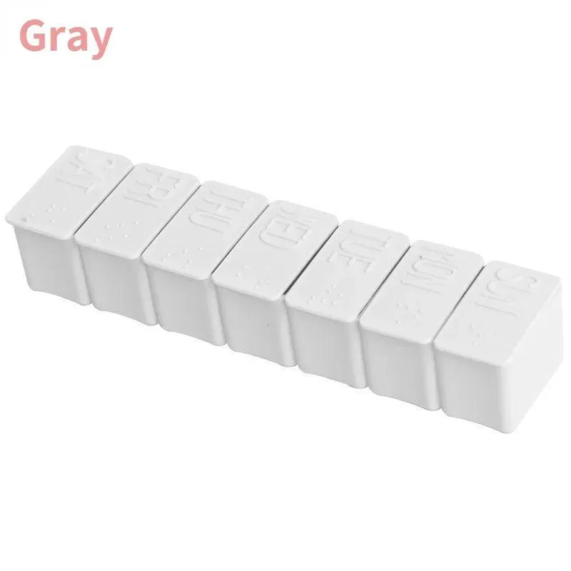 Travel Pill Box with Braille Lettering: Portable Medication Case