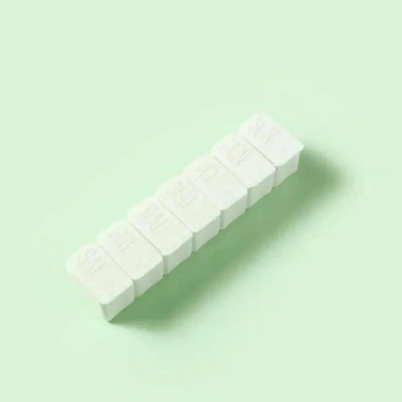 Travel Pill Box with Braille Lettering: Portable Medication Case