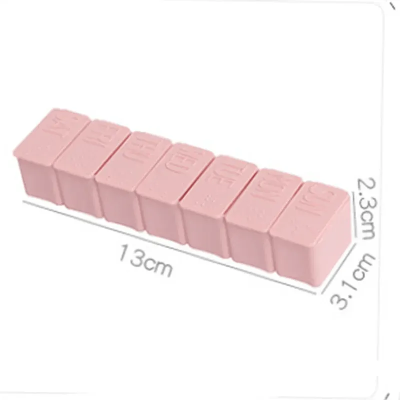 Travel Pill Box with Braille Lettering: Portable Medication Case