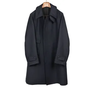 Traveler Coat in navy extra fine reverse cloth melton wool