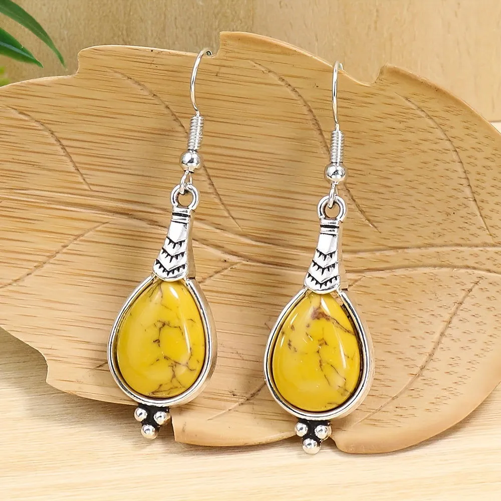 Trendy Boho Vibe Natural Yellow Stone Women's Jewelry Set