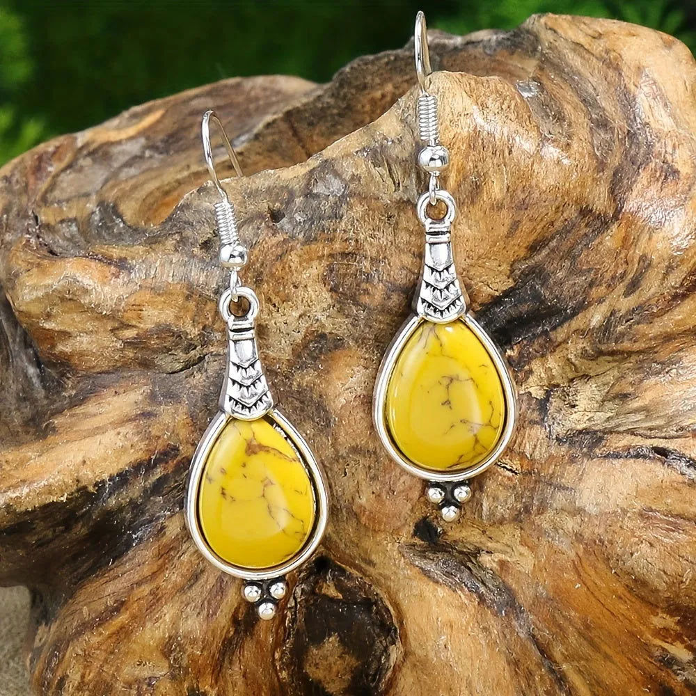 Trendy Boho Vibe Natural Yellow Stone Women's Jewelry Set