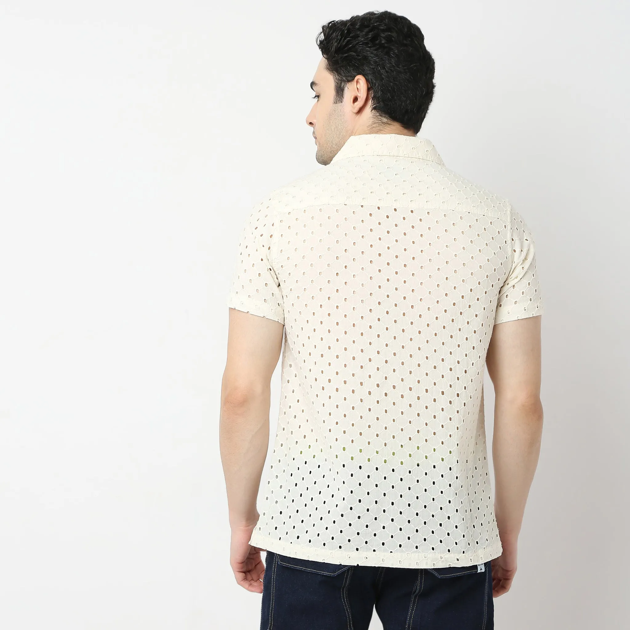 Trendy "BAE" Shirt Pure Cotton Embroidered Cuban Collar Regular Fit Shirt