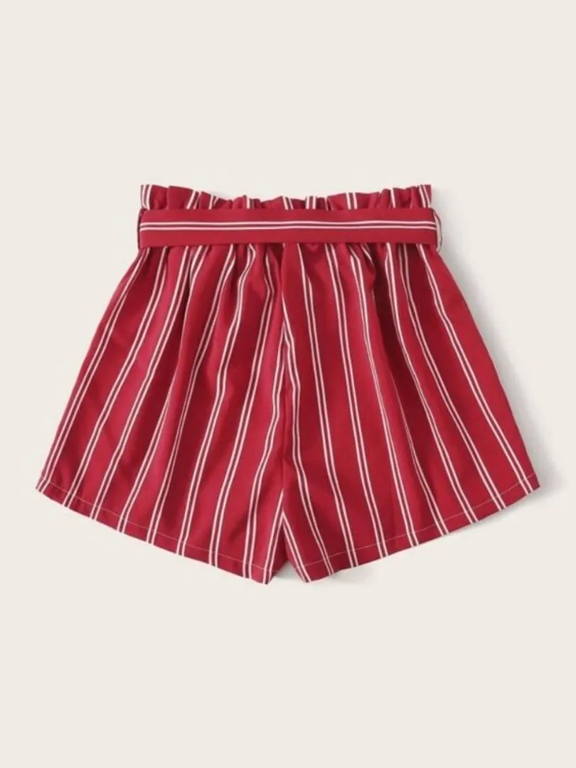 Trendy Women Red Stripe Short