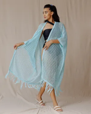 Trico Fringed Kimono Baby Blue