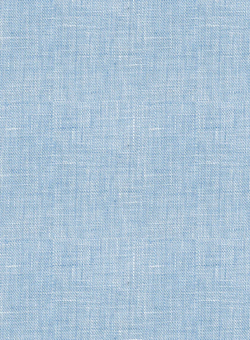 Tropical Blue Double-Breasted Linen Suit