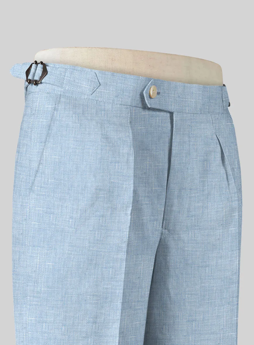 Tropical Blue Double-Breasted Linen Suit