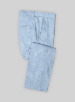 Tropical Blue Linen Pants