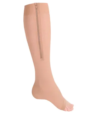 Truform Zippered Compression Socks Knee High Open  15-20  / Unisex Pair