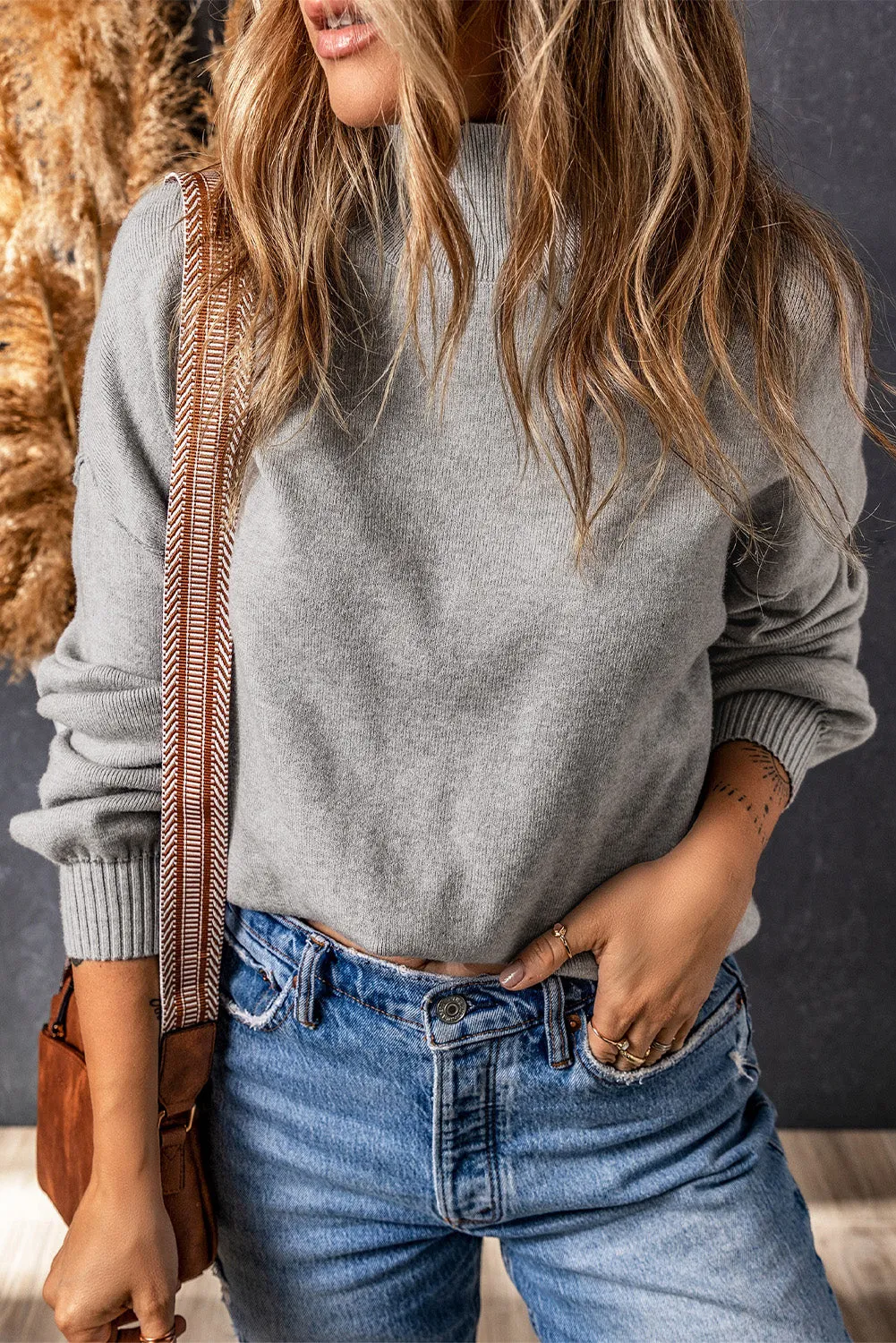 Turtleneck Lantern Long Sleeve Sweater