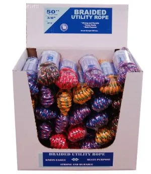 T.w Evans Cordage 30 Piece 3/8" X 50' Braided Utility Rope Display