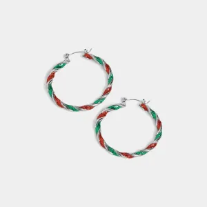 Twisted Peppermint Hoop Earring