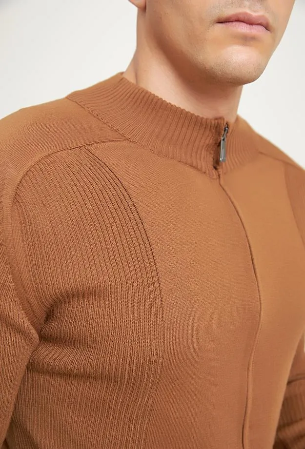 TWN Slim Fit Cinnamon Triko Cardigan