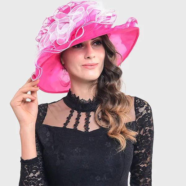 Two Tone Organza Kentucky Derby Church Tea Hats S021