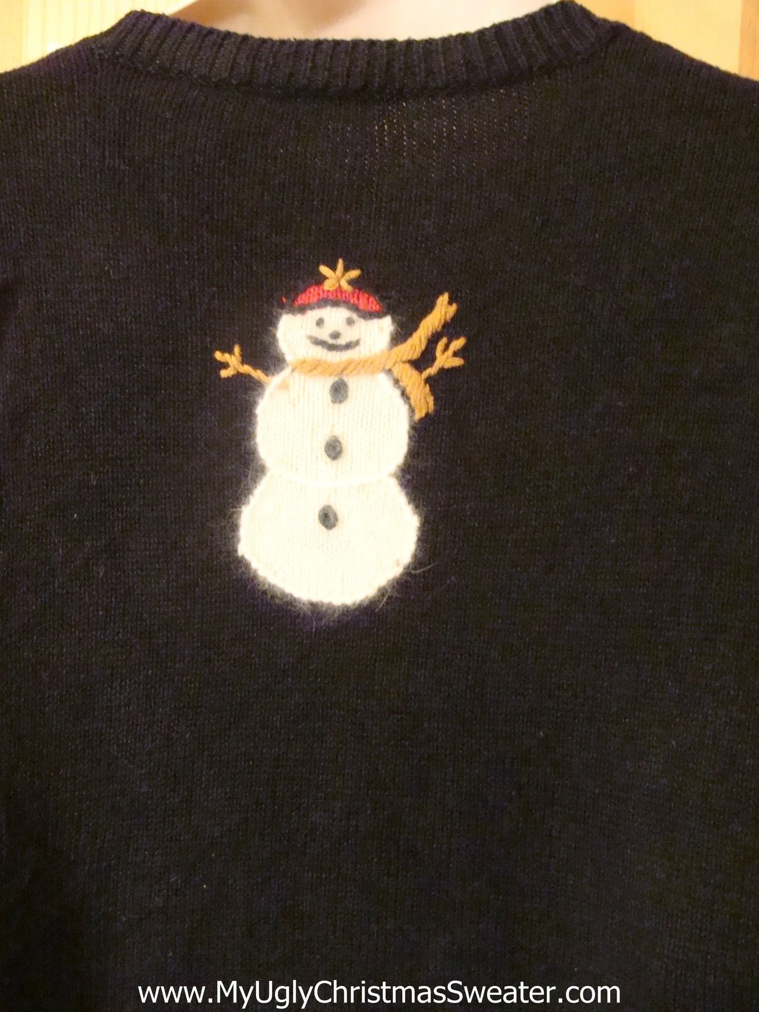Ugly Christmas Sweater Vest with Corny Hearts and Snowflakes
