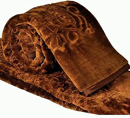 Ultra Soft Mink Blanket, Pearl Reversible Double Bed Blanket for Heavy Winter (Color & Design May Vary)