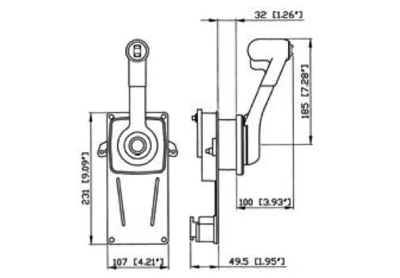 Ultraflex B183 Single Lever Side Mount Control