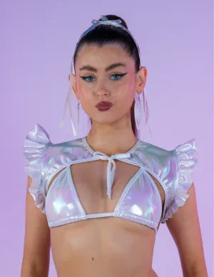 Unicorn Foil Ruffle Shrug