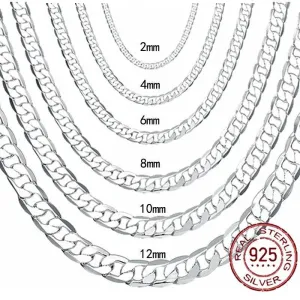 Unisex 925 Sterling Silver Face Chain Necklace - Elegant Jewelry for All Occasions