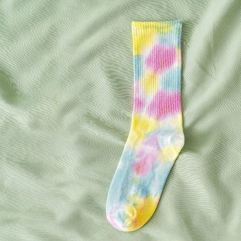 Unisex Tie-Dye Cotton & Polyester Socks