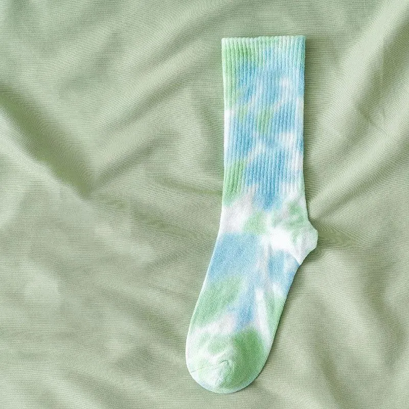 Unisex Tie-Dye Cotton & Polyester Socks