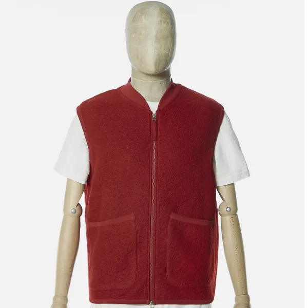 Universal Works Zip Waistcoat Red