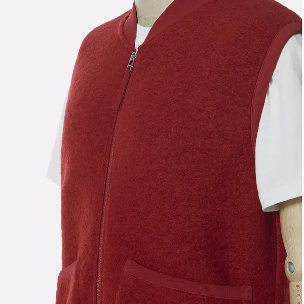 Universal Works Zip Waistcoat Red