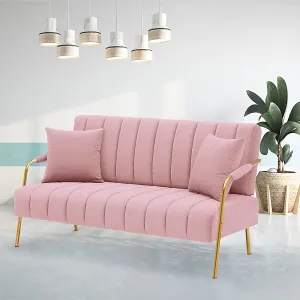 Upholstered Velvet Loveseat Sofa: 60" Mid Century 2 Seater