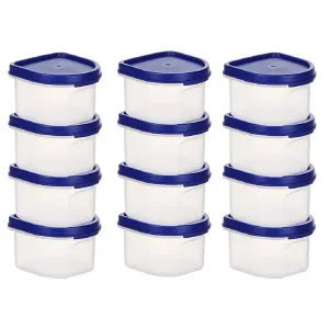 Urbane Home Storage Utility Container|Plastic Unbreakable Food Storage Jar|Leak Roof,BPA Free Food Kitchen Organizer With Lid,250 ML,Pack of 12 (White)