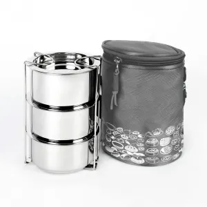 USHA SHRIRAM Insulated Stainless Steel Lunch Box with Bag Bottle(950ml) Combo| Insulation For Hot & Cold Food Beverage | Gift Set | Stackable & Leak Proof | Lunch Box for Kids & Adults | Easy to Carry (Tiffin Box - 950ml Copper Bottle)