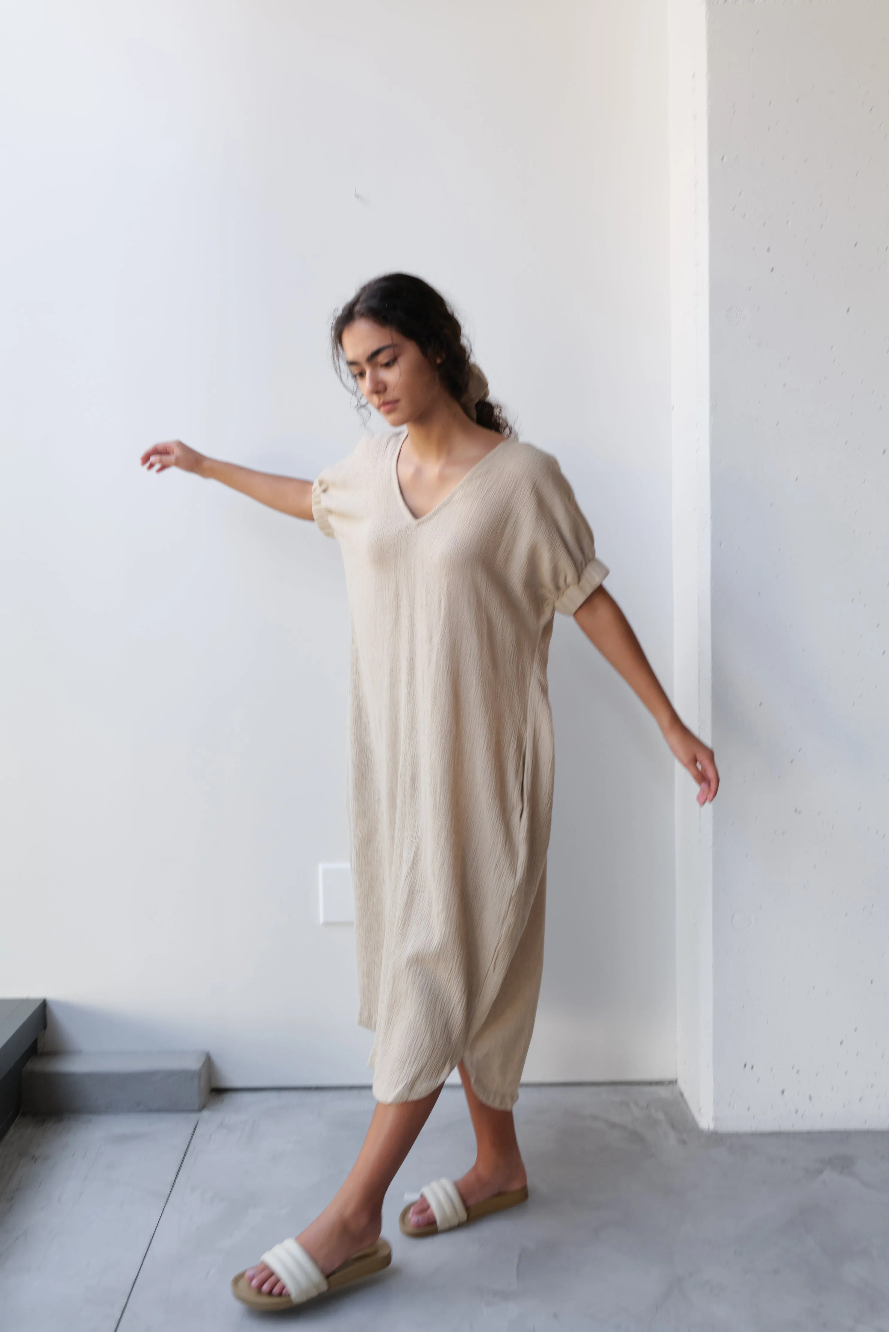 V-neck Relax Long Dress