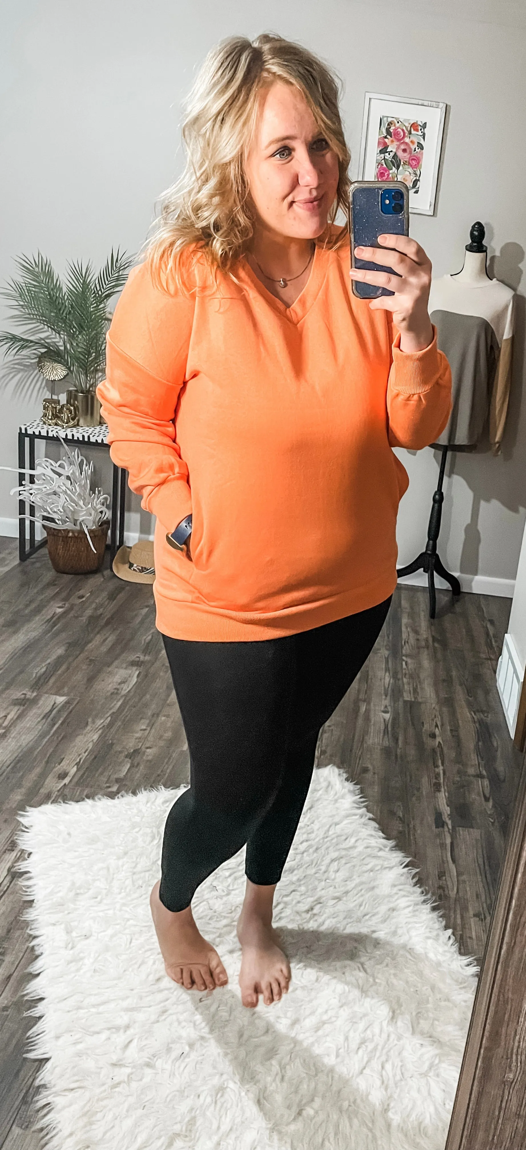 V neck sweatshirt