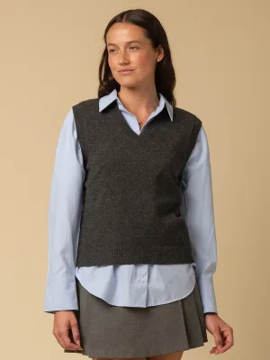 V Neck Vest_Graphite