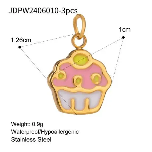 VAIGE 3-Piece Cute Drop Oil Jewelry Charms Set for Handmade Accessories - Perfect for Earrings, Necklaces, and Bracelets