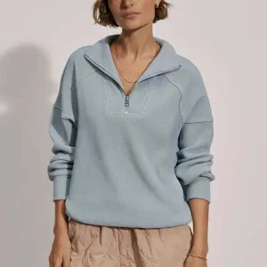 Varley - RHEA Half Zip Sweat - Ashley Blue