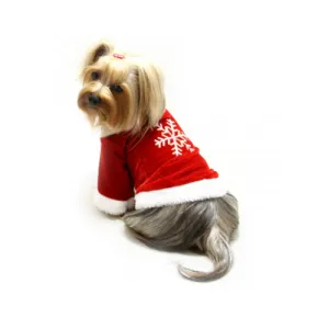 Velour Holiday Shirt with Sparkling Silver Snowflake