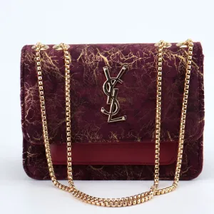 Velvet Gold Pattern Double Pocket Clutch Bag Purse #YL-338  #22