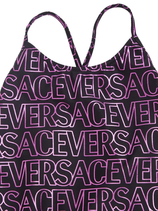 Versace   Logo print tech onepiece swimsuit 