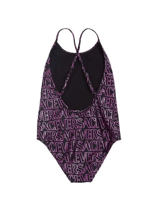 Versace   Logo print tech onepiece swimsuit 