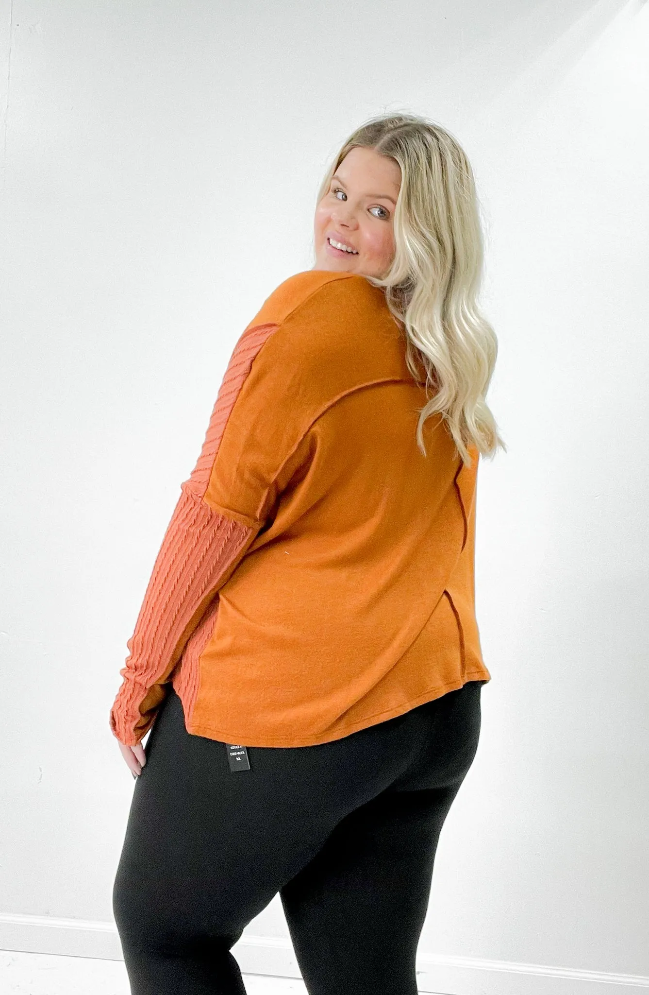 Vertical Colorblock Hacci Curvy Sweater