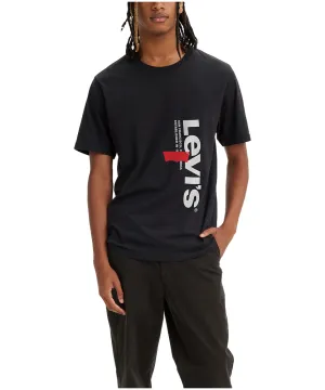 Vertical Logo Relaxed Fit Crewneck Graphic T Shirt