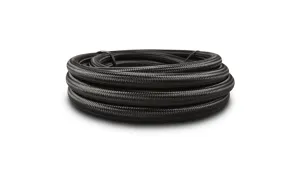 Vibrant 10ft Roll of Black Nylon Braided Flex Hose with PTFE Liner; AN Size: -6AN - 18966