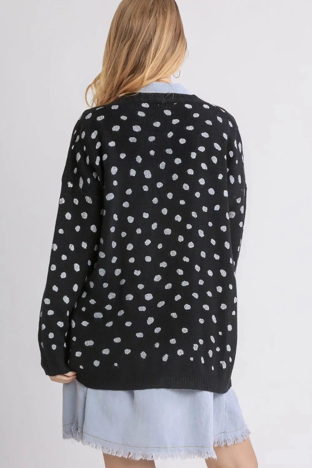 Victoria - Polka Dot Open Front Cardigan -Umgee