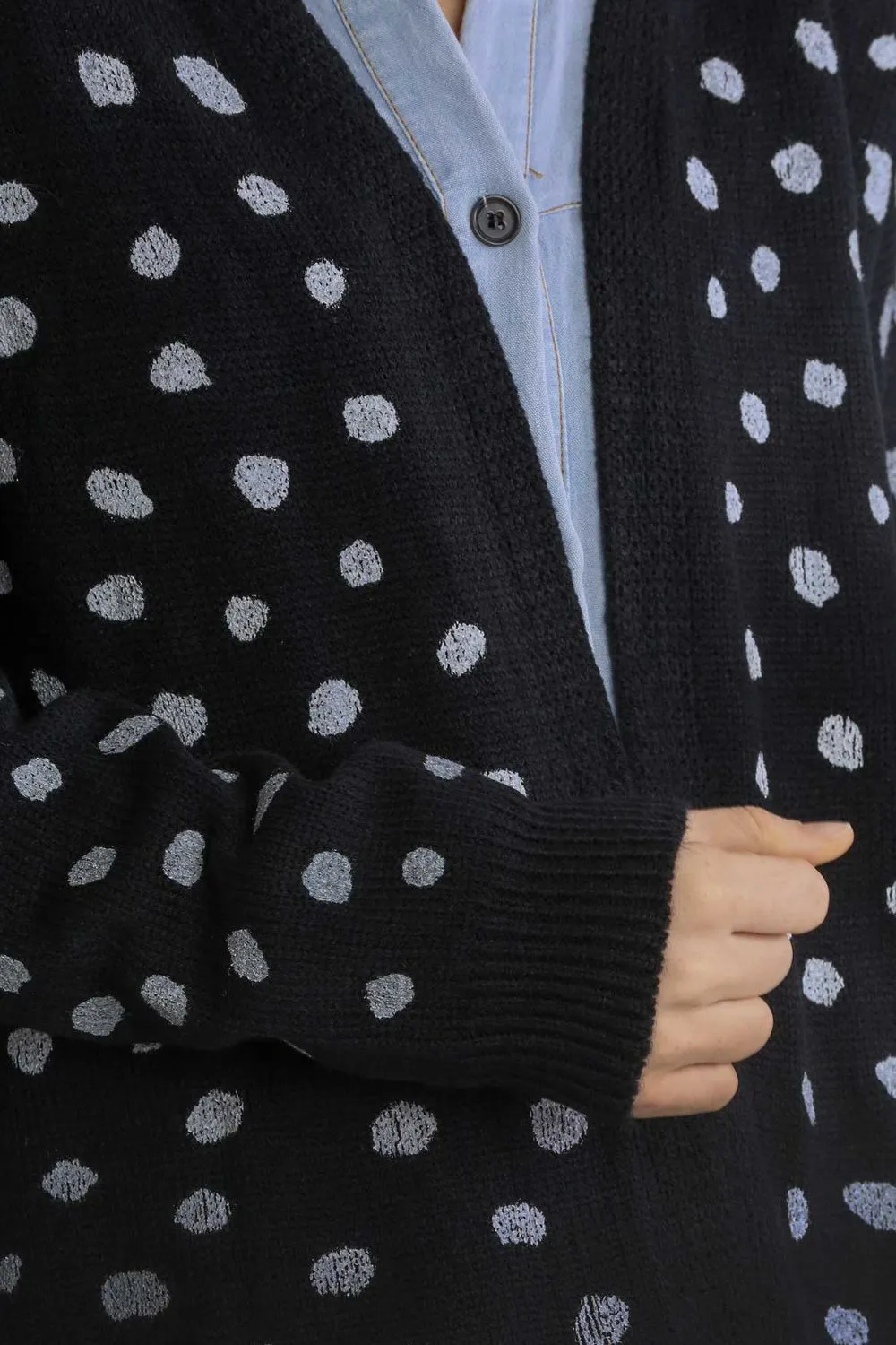 Victoria - Polka Dot Open Front Cardigan -Umgee